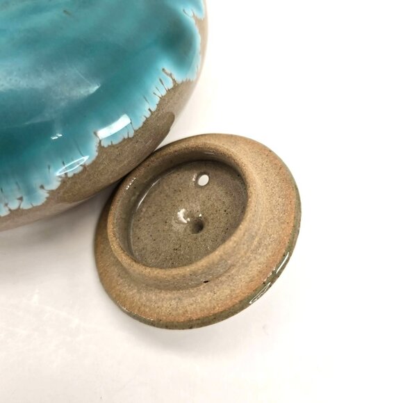 Handcrafted Ceramic Sake Teapot With Bamboo Handle & Drip Glaze Finish JE110 - Picture 8 of 10